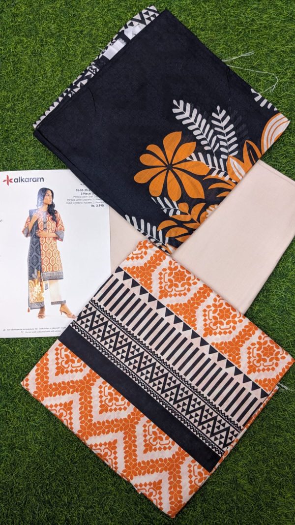 Alkaram Lawn | Unstitched Collection 3 Pieces Casual Wear| Summer Collection 2025 Collection Vol 1