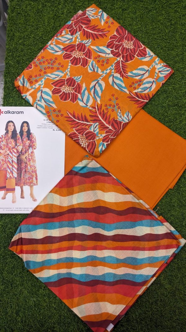 Alkaram Lawn | Unstitched Collection 3 Pieces Casual Wear| Summer Collection 2025 Collection Vol 1