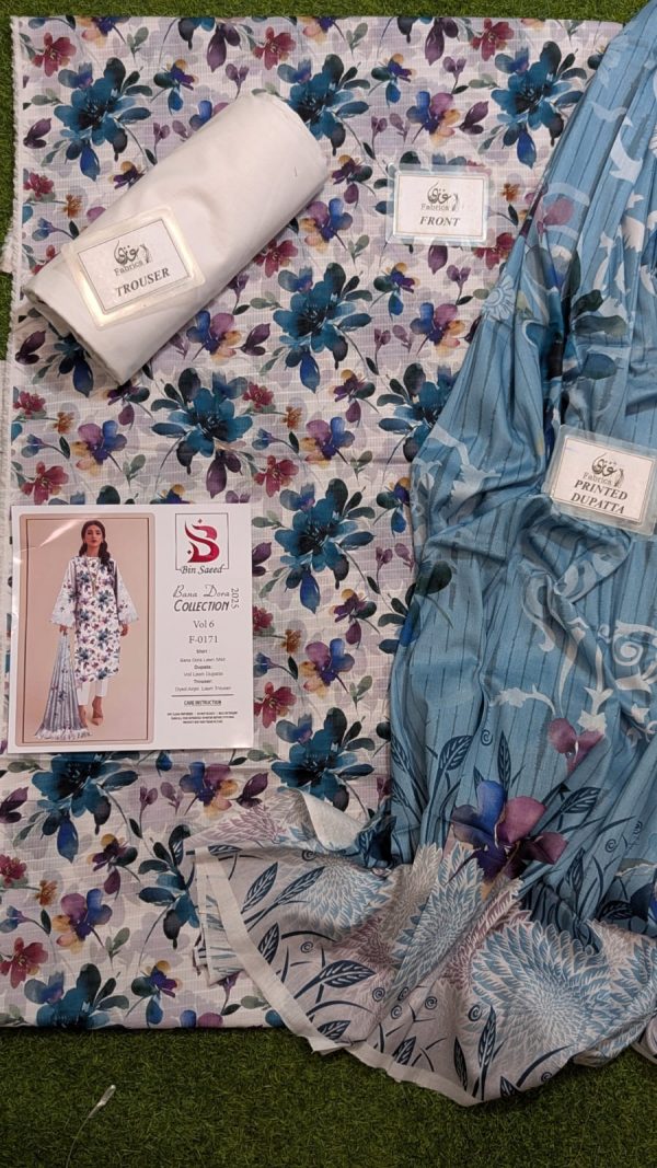 Binsaeed❤️ Bana Dora 3piece Unstitched Suit Summaer Lawn Collection