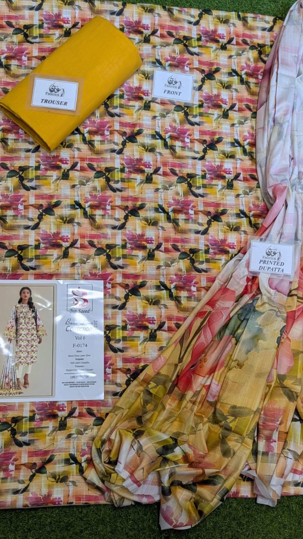 ✨ Binsaeed❤️ Bana Dora 3piece Unstitched Suit Summaer Lawn Collection