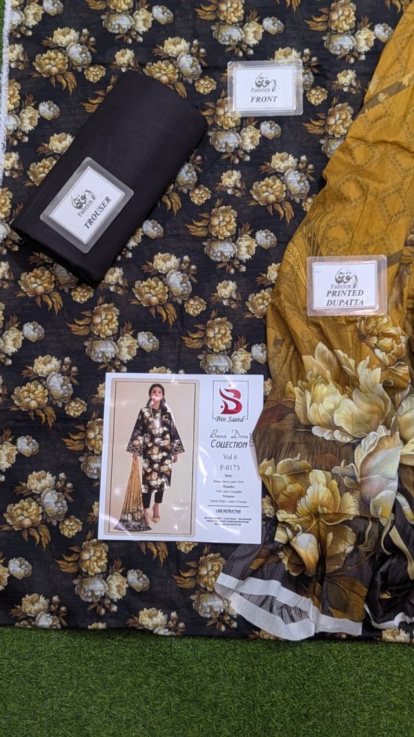 Binsaeed❤️ Bana Dora 3piece Unstitched Suit Summaer Lawn Collection