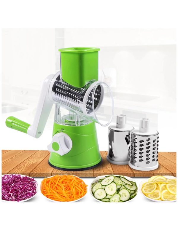 Tabletop Drum Grater | Manual Vegetable Cutter Slicer & Grater | Multi-functional Kitchen Gadget ( Random Color )