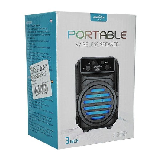 3-inch Bluetooth Speaker With Rgb Lights, Usb-tf Port, And Fm / Portable Wireless Speaker / Gts-1961