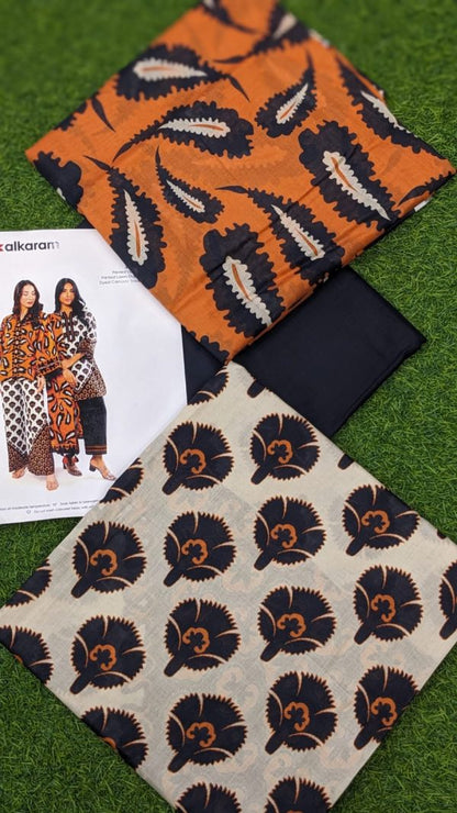 Alkaram Lawn | Unstitched Collection 3 Pieces Casual Wear| Summer Collection 2025 Collection Vol 1