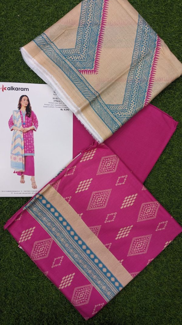 Alkaram Lawn | Unstitched Collection 3 Pieces Casual Wear| Summer Collection 2025 Collection Vol 1