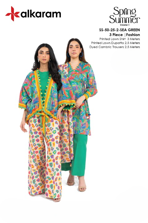 Alkaram Lawn | Unstitched Collection 3 Pieces Casual Wear| Summer Collection 2025 Collection Vol 1❤️