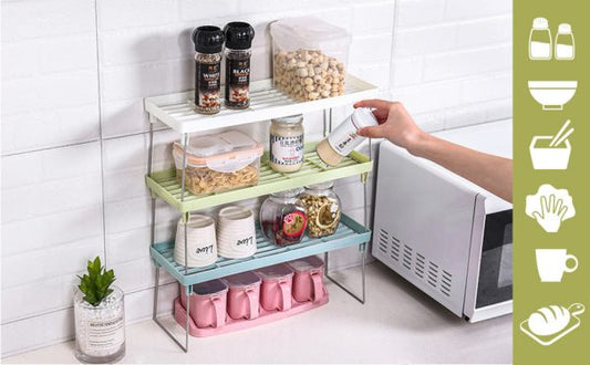 ( 2 In 1 ) Stack- Up Shelf And Disposible Food Bag (100 Pieces) (random Color)