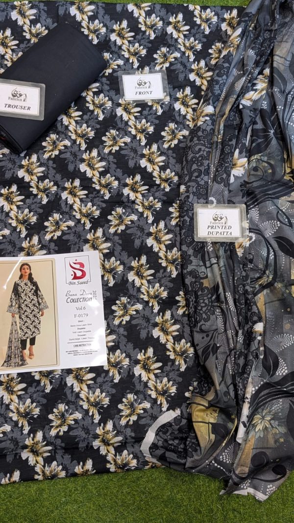 Binsaeed❤️ Bana Dora 3piece Unstitched Suit Summaer Lawn Collection