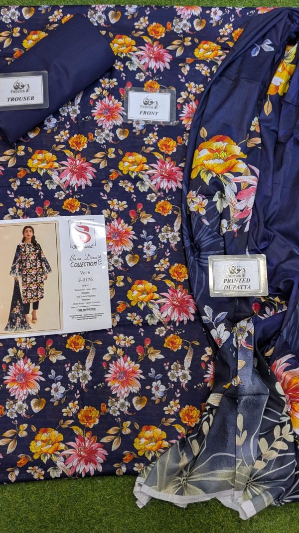 Binsaeed❤️ Bana Dora 3piece Unstitched Suit Summaer Lawn Collection