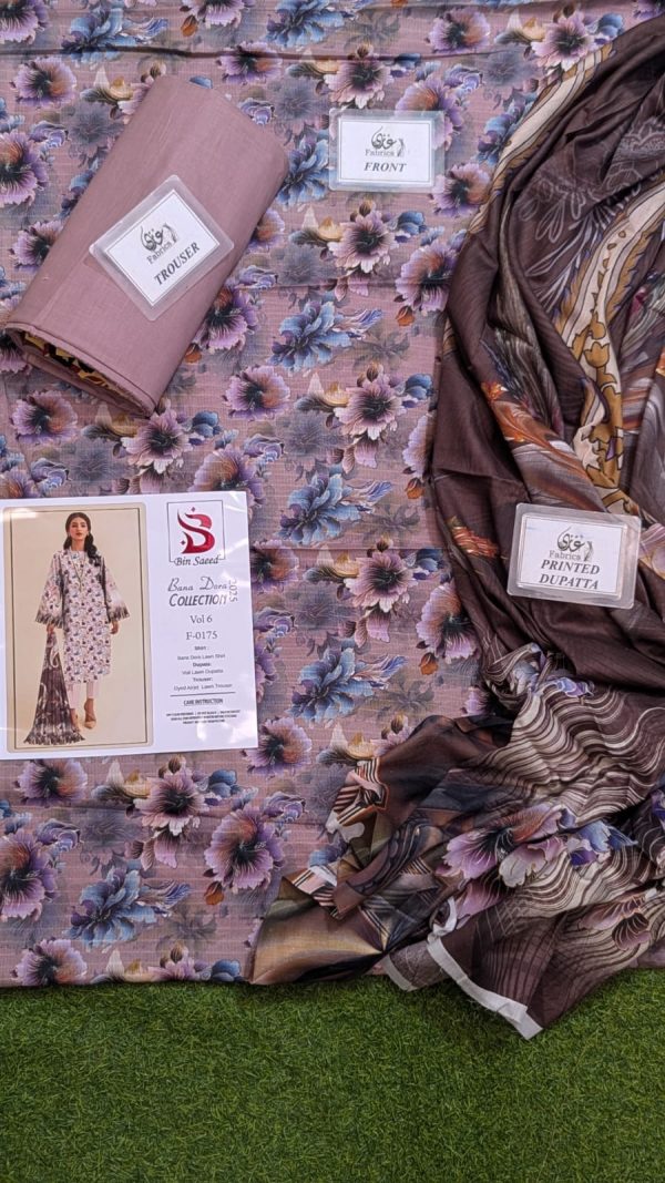 ✨ Binsaeed❤️ Bana Dora 3piece Unstitched Suit Summaer Lawn Collection