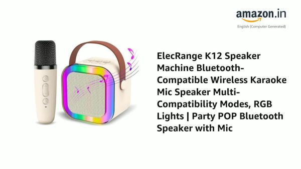 K12 Wireless Audio Microphone Bluetooth Speaker Portable Stereo Speaker Bluetooth Speaker Karaoke Speaker With Double Mic (random Color)