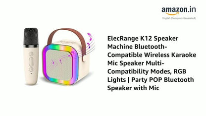 K12 Wireless Audio Microphone Bluetooth Speaker Portable Stereo Speaker Bluetooth Speaker Karaoke Speaker With Double Mic (random Color)