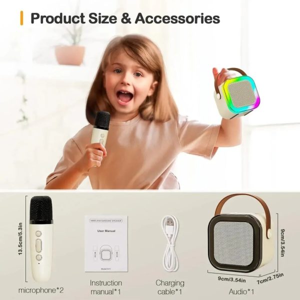 K12 Wireless Audio Microphone Bluetooth Speaker Portable Stereo Speaker Bluetooth Speaker Karaoke Speaker With Double Mic (random Color)