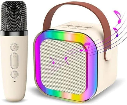 K12 Wireless Audio Microphone Bluetooth Speaker Portable Stereo Speaker Bluetooth Speaker Karaoke Speaker With Double Mic (random Color)