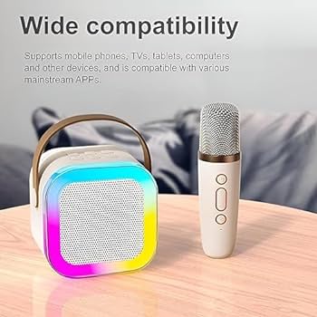 K12 Wireless Audio Microphone Bluetooth Speaker Portable Stereo Speaker Bluetooth Speaker Karaoke Speaker With Double Mic (random Color)