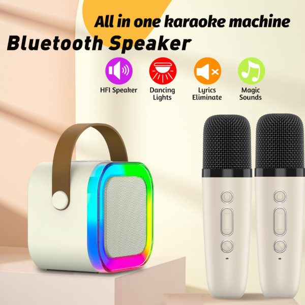 K12 Wireless Audio Microphone Bluetooth Speaker Portable Stereo Speaker Bluetooth Speaker Karaoke Speaker With Double Mic (random Color)