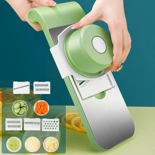 Multifunctional Vegetable Cutter Grater For Vegetables Slicers – Shredders Peeler Carrot Fruit Vegetable Cutting Kitchen Tool – 05 Blades Vegetable Cutter ( Random Colors)