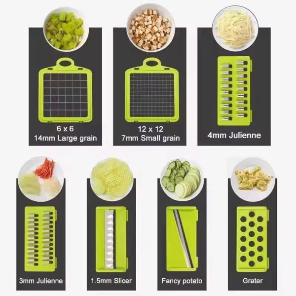 16 In 1 Multifunctional Vegetable Slicer Cutter Shredders Slicer With Basket Fruit Potato Chopper Carrot Grater