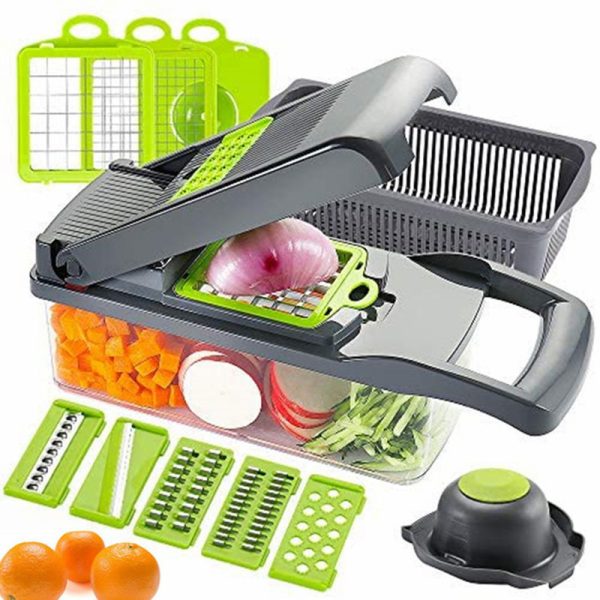 16 In 1 Multifunctional Vegetable Slicer Cutter Shredders Slicer With Basket Fruit Potato Chopper Carrot Grater