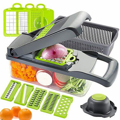 16 In 1 Multifunctional Vegetable Slicer Cutter Shredders Slicer With Basket Fruit Potato Chopper Carrot Grater