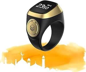 Muslim Smart Ring Islamic Gifts Electronic Tally Zikr Counter Digital Tasbeeh Ring Qibla Zikr Ring – Smart Tasbih Zikr Ring, Muslim Prayer, Prayer Timing Reminder – Random Color