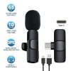 Wireless Mic K9 Dual Microphone Mic Plug & Play Usb Type C Plug Wireless Lavalier Microphone