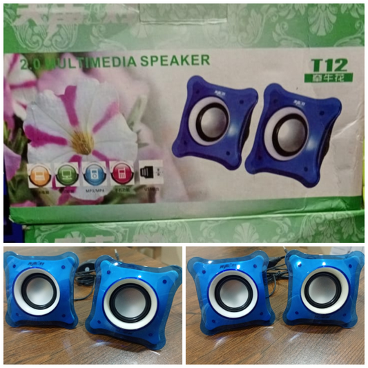 (pair) T12 Mini Multimedia 2.0 Speakers Music Stereo For Computer Desktop Pc Laptop Party Portable Loudspeaker (random Color)