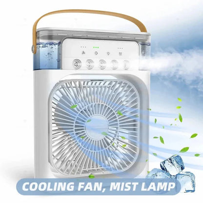 Portable Air Conditioner Fan Usb Electric Fan With Led Night Light, Fine Mist Water, And Humidifier Function | Led Night Light Water Mist (random Color) – 10 Inches