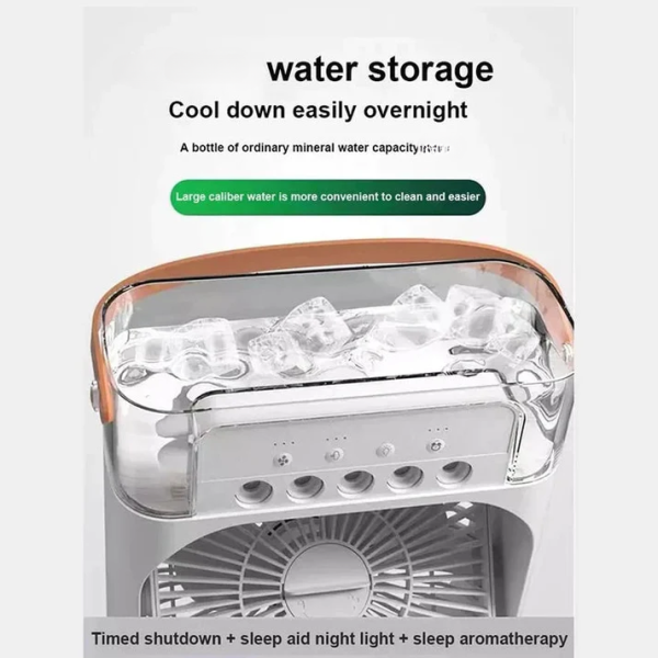 Portable Air Conditioner Fan Usb Electric Fan With Led Night Light, Fine Mist Water, And Humidifier Function | Led Night Light Water Mist (random Color) – 10 Inches