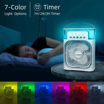 Portable Air Conditioner Fan Usb Electric Fan With Led Night Light, Fine Mist Water, And Humidifier Function | Led Night Light Water Mist (random Color) – 10 Inches