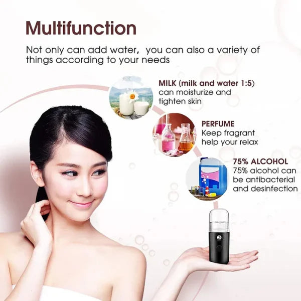 Portable Beauty Instrument Humidifier Easy To Carry Spray Nano Spray Water Meter Steam Face Cold Spray (30 Ml)