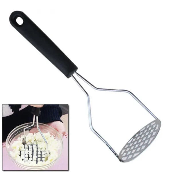 Potato Masher Stainless Steel Manual Kitchen Vegetable Ricer Fruit Banana Egg Crusher Tool – Random Color
