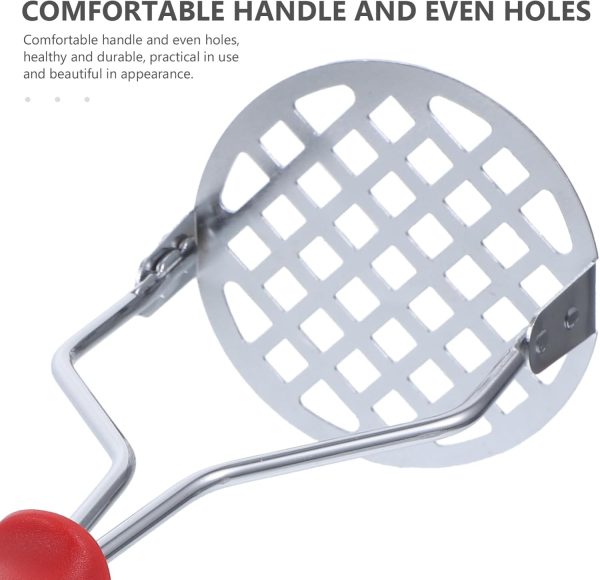 Potato Masher Stainless Steel Manual Kitchen Vegetable Ricer Fruit Banana Egg Crusher Tool – Random Color