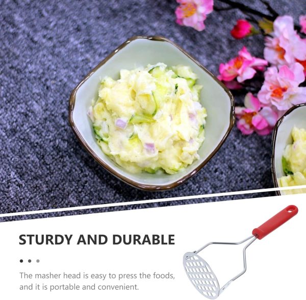 Potato Masher Stainless Steel Manual Kitchen Vegetable Ricer Fruit Banana Egg Crusher Tool – Random Color