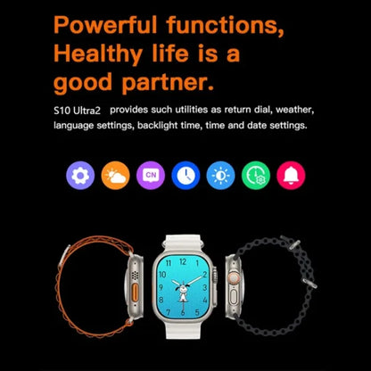 S10 Ultra 2 Smart Watch For Kids & Adults | 7 Stylish Straps | Titanium Body | Magnetic Charger | Water Resistant
