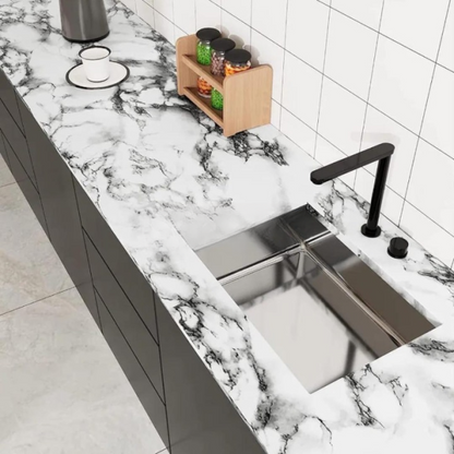 Self Adhesive White Marble Sheet Sticker For Kitchen, Cupboard, Wall – Anti Oil And Heat Resistant Wallpaper – Size 60x200